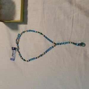 Blue stone and crystal necklace
